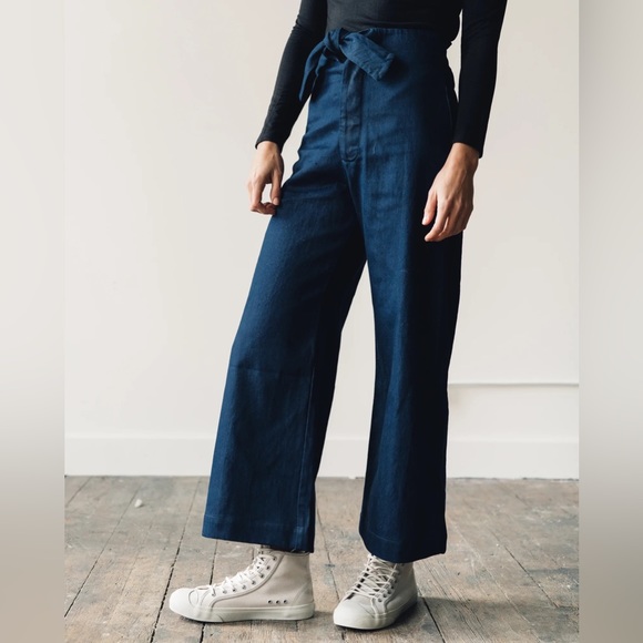 Micaela Greg Knotted Sailor Denim Trousers size Large - Picture 1 of 6